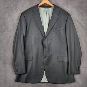 Hickey Freeman Blazer Mens 48L Gray Wool Loro Piana Tasmanian Made USA‎